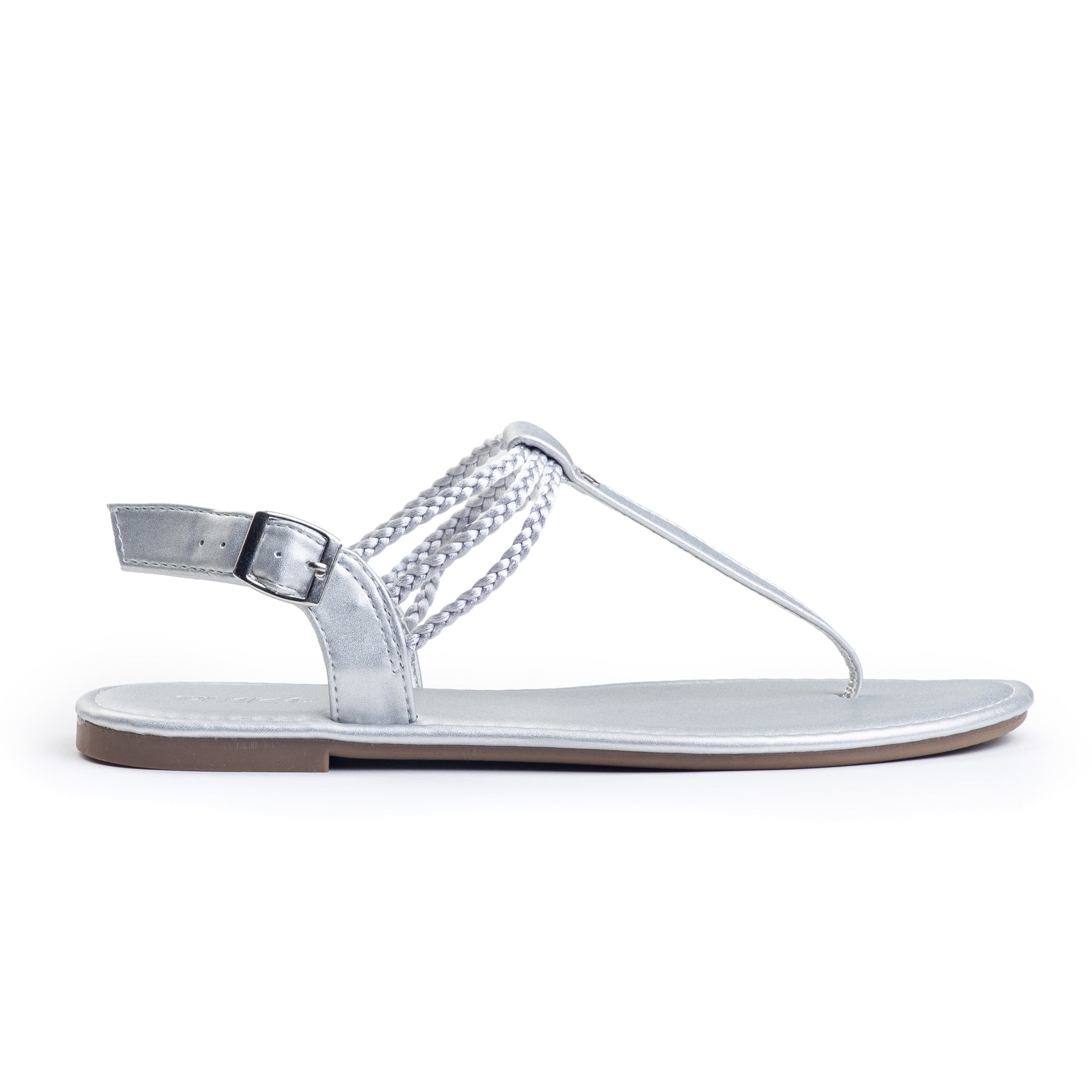 Plaka Rappel Flat Thong Sandals | Silver