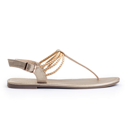 Plaka Rappel Flat Thong Sandals | Gold