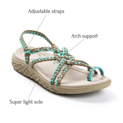 Plaka Explore Walking and Hiking Sandals | Turquoise Brazilian Sand