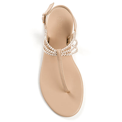 Plaka Rappel Flat Thong Sandals | Nude