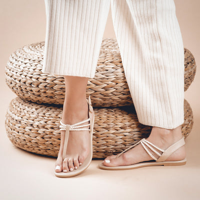 Plaka Rappel Flat Thong Sandals | Nude