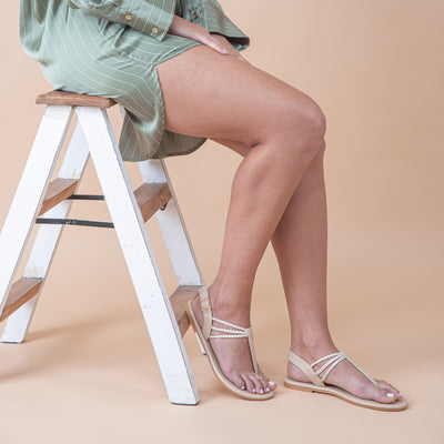 Plaka Rappel Flat Thong Sandals | Nude