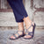 Palm Leaf Flat Women's Sandals | Aqua