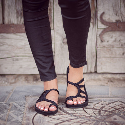 Relief Flip Flops for Women with Arch Support | Classic Black