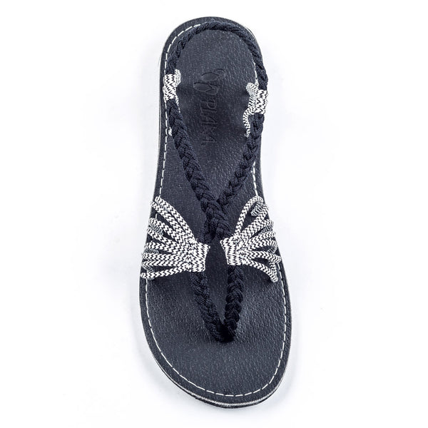 Seashell Summer Sandals for Women | Black-Zebra - Plaka Sandals