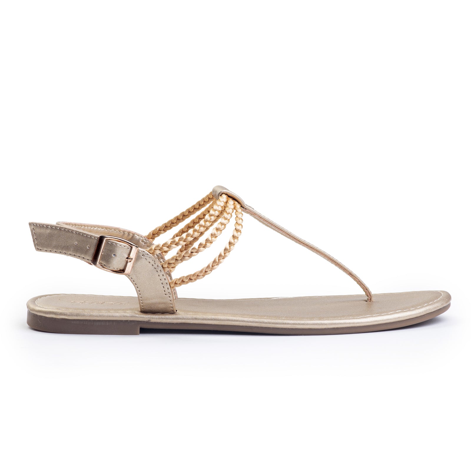 Plaka Rappel Flat Thong Sandals | Gold