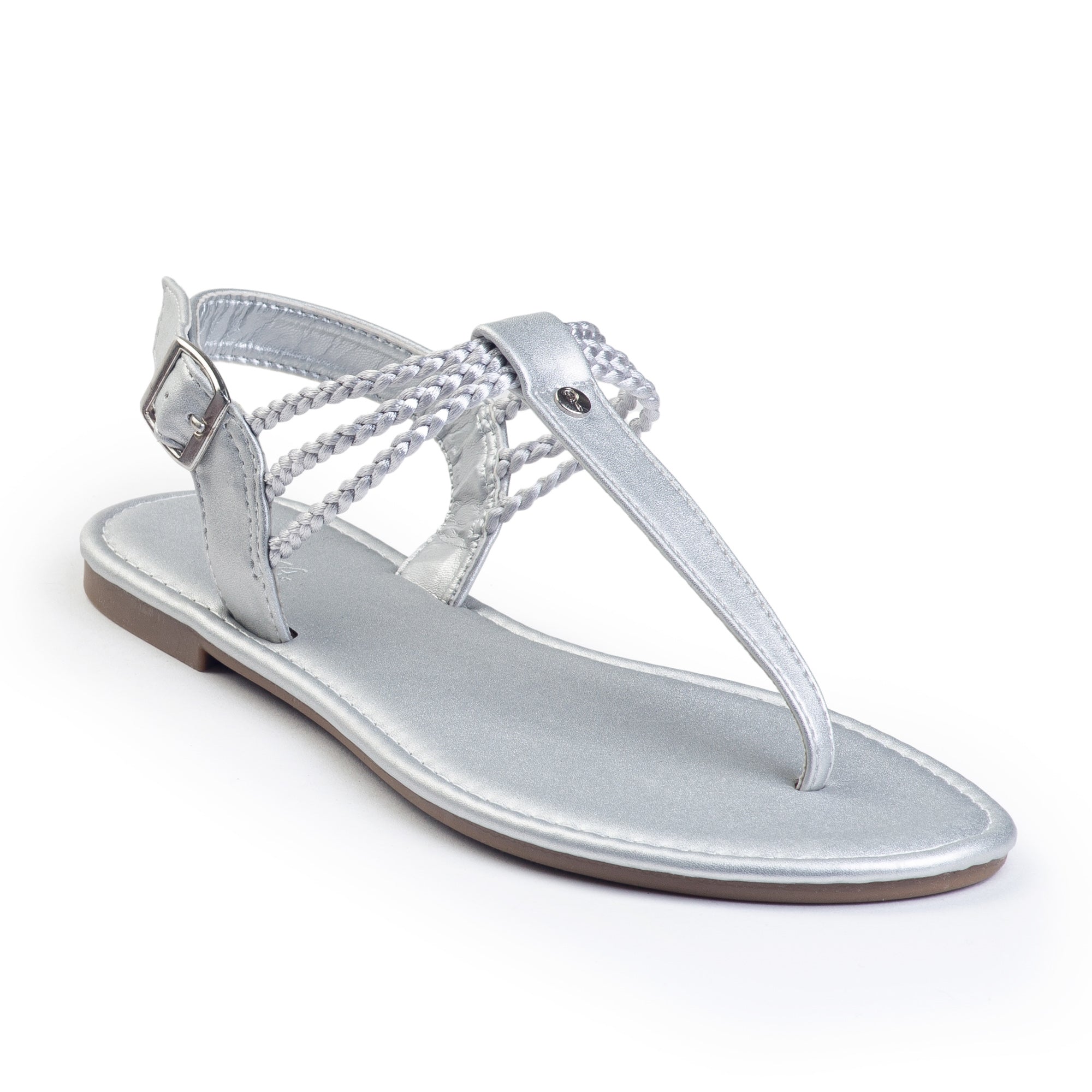 Silver sandals fashion flat payless