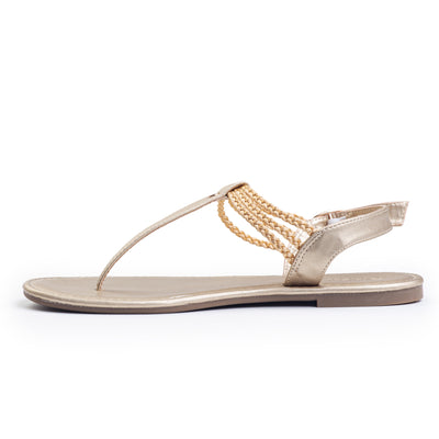 Plaka Rappel Flat Thong Sandals | Gold