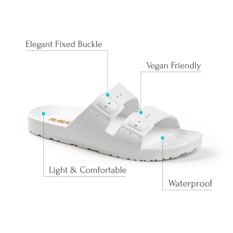 Plaka Genesis 2 Fixed Straps Slides Sandals | White Wedding