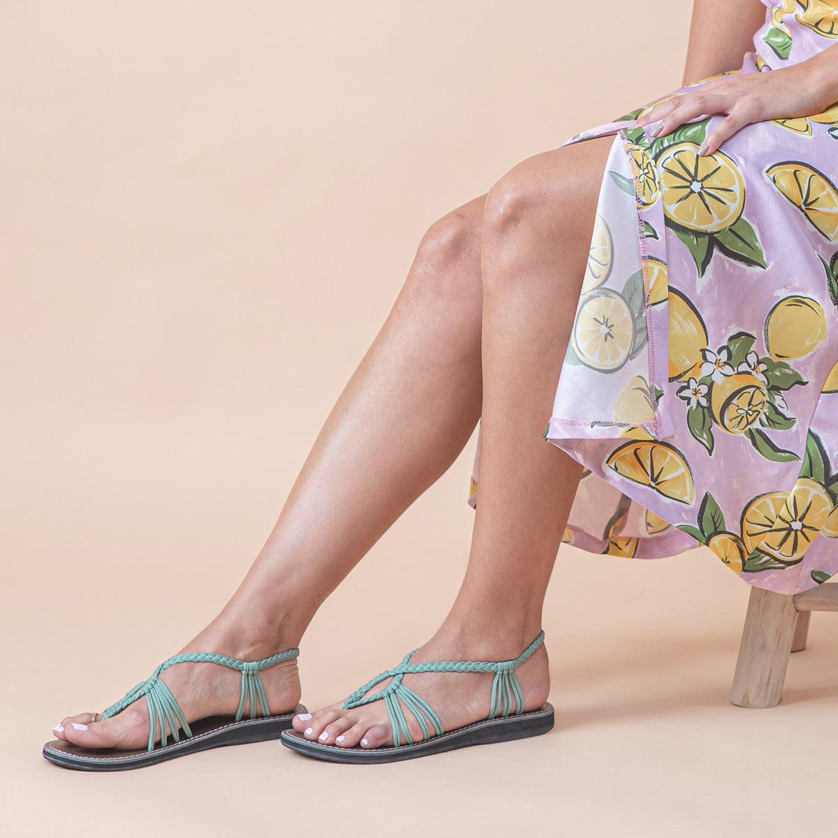 Seashell Summer Sandals for Women | Sage Green