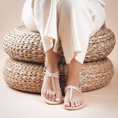 Plaka Rappel Flat Thong Sandals | Nude