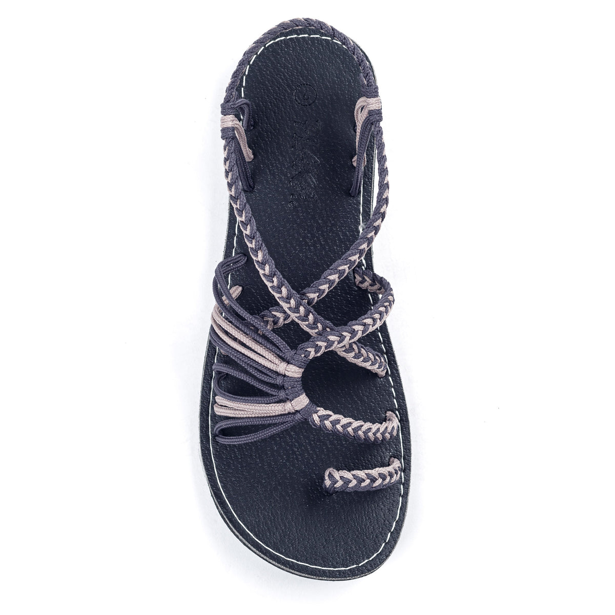 Palm Leaf Flat Women's Sandals | Gray Sand