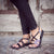 Palm Leaf Flat Women's Sandals | Black-Zebra
