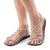 Palm Leaf Flat Women's Sandals |  Peach Sand