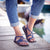 Palm Leaf Flat Women's Sandals | Sapphire-Blue