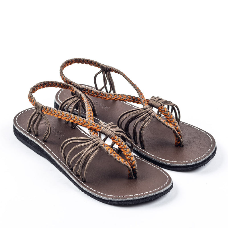 Seashell Summer Sandals for Women | Orange-Gray