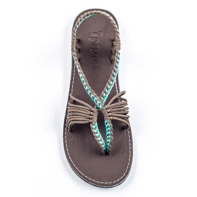 Seashell Summer Sandals for Women | Turquoise-Gray