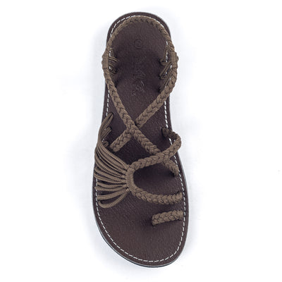 Palm Leaf Flat Women's Sandals | Taupe