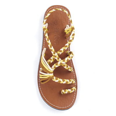 Palm Leaf Flat Women's Sandals | Tawny