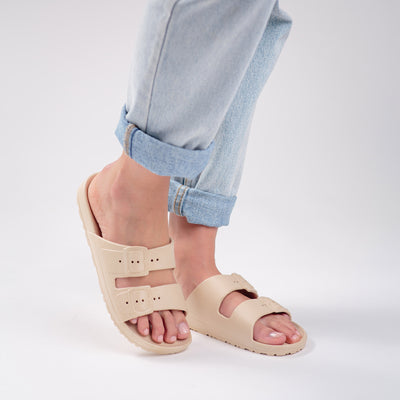 Plaka Genesis 2 Fixed Straps Slides Sandals | Natural Women