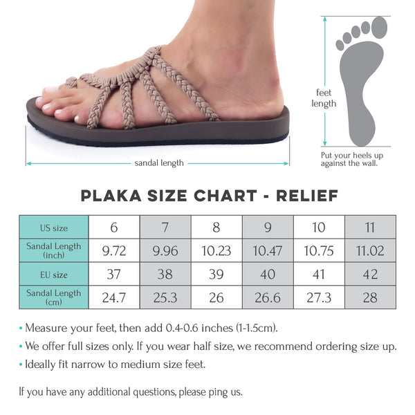 Relief Flip Flops for Women with Arch Support | Sangria - Plaka Sandals